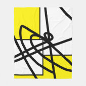 Couverture Polaire Abstraite ligne minimalisme noir gris jaune couver (Devant)