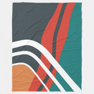 Couverture Polaire Abstraite ligne rouge rouge bleu blanc