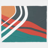 Couverture Polaire Abstraite ligne rouge rouge bleu blanc (Devant (Horizontal))