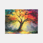 Couverture Polaire Abstraite nature spirituelle Arbre de vie (Devant (Horizontal))