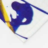 Couverture Polaire Abstraite peinture bleu et doré (Coin)