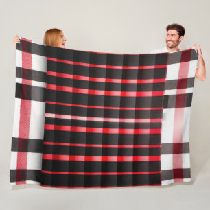 Couverture Polaire Abstraite Rouge Noir Plaid Collection moderne