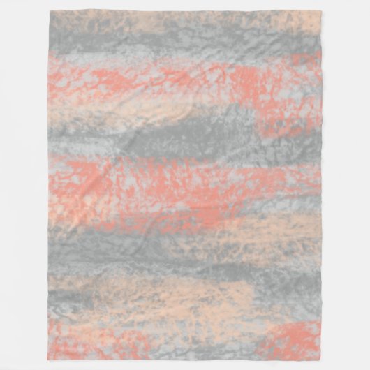Couverture Polaire Abstraite teintes molles Corail Peach Grey (Devant)