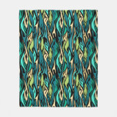 Couverture Polaire Abstraits patchs sans couture zèbre vert noir (Devant)