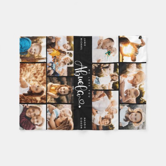 Couverture Polaire Abuela We Lots Hearts Modern Photo Collage (Devant (Horizontal))