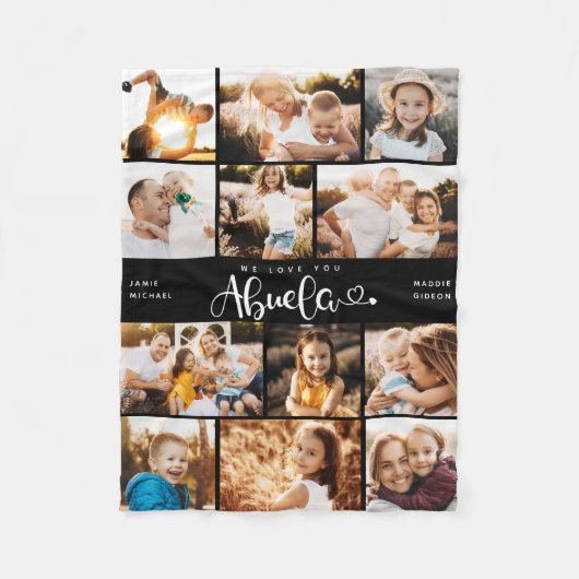 Couverture Polaire Abuela We Lots Hearts Modern Photo Collage (Devant)