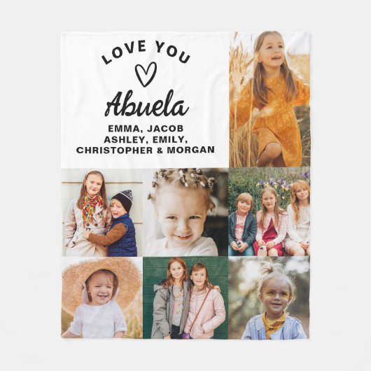 Couverture Polaire Abuela We Lots Hearts Modern Photo Collage (Devant)