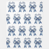Couverture Polaire Abuelita Blue Bow With Floral, First Time Abuela (Devant)
