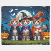 Couverture Polaire Abyssinian Chats Citrouille Halloween Funny (Devant (Horizontal))