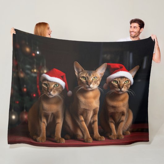 Couverture Polaire Abyssinian près de la cheminée Noël (En situation)