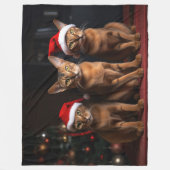 Couverture Polaire Abyssinian près de la cheminée Noël (Devant)