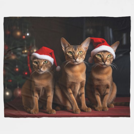 Couverture Polaire Abyssinian près de la cheminée Noël (Devant (Horizontal))