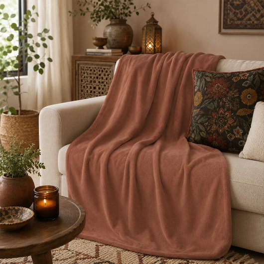 Couverture Polaire Accent de Fleece Terracotta Boho