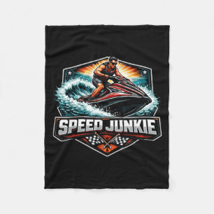 Couverture Polaire Accro de la vitesse amoureux de jet ski dépendant 