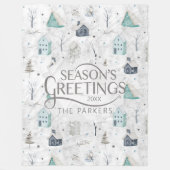 Couverture Polaire Accueil confortable Noël Turquoise ID985 (Devant)