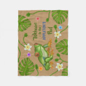 Couverture Polaire Accueil de grenouille au nom personnalisé tropical (Devant)