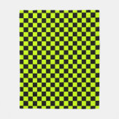 Couverture Polaire Acid green black checkerboard pattern (Devant)