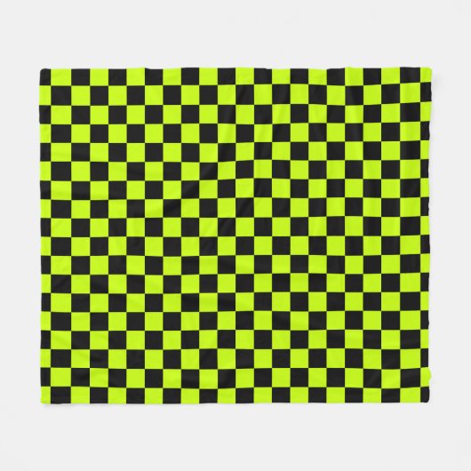 Couverture Polaire Acid green black checkerboard pattern (Devant (Horizontal))
