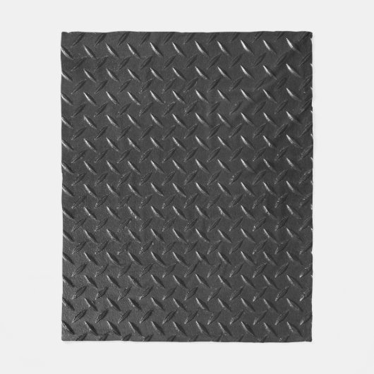 Couverture Polaire Acier noir, texture métallique floutée. (Devant)