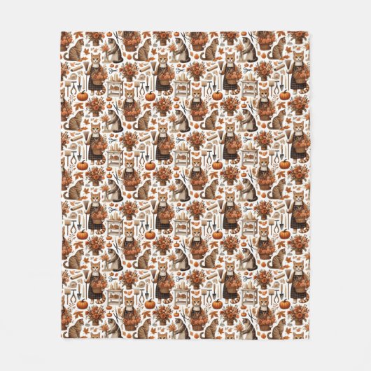 Couverture Polaire Action de grâce pour les amoureux des chats  (Devant)