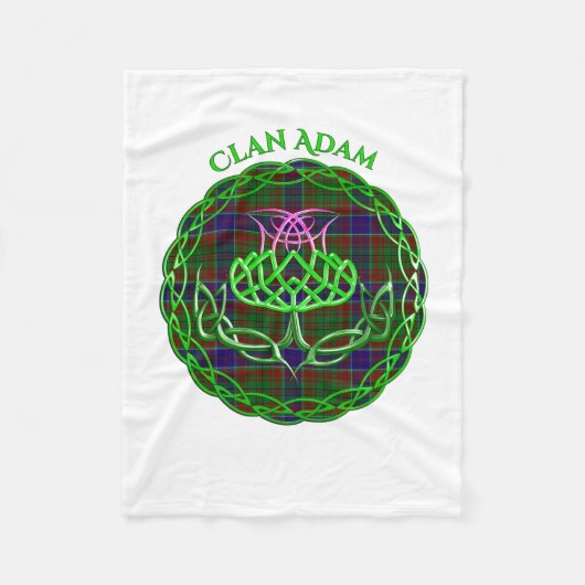 Couverture Polaire Adam Scottish Tartan Thistle Celtique (Devant)