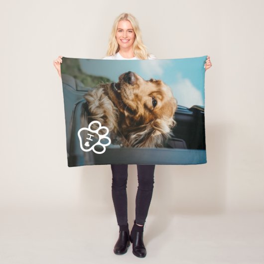 Couverture Polaire Add Your Own Photo Dog Pets Monogram (En situation)