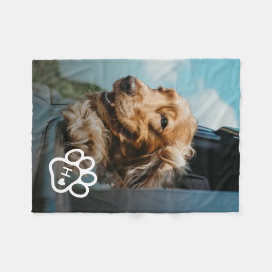 Couverture Polaire Add Your Own Photo Dog Pets Monogram (Devant (Horizontal))