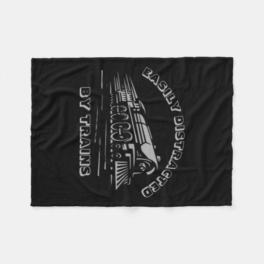 Couverture Polaire Add Your Text Easily Distracted By Steam Trains (Devant (Horizontal))