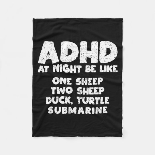 Couverture Polaire Adhd At Night Be Like Funny Adhd Quote  (Devant)