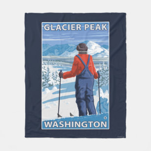 Couverture Polaire Admirer de skieur - crête de glacier, Washington