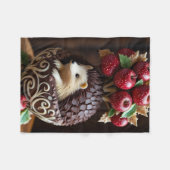 Couverture Polaire ADOM Premium Caprice Hérisson & Pomme Lancer Blanc (Devant (Horizontal))