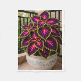 Couverture Polaire ADOM Purple Coleus Potted Plant Blanket