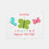 Couverture Polaire Adoption adoptée de papillon - nom fait sur (Devant (Horizontal))