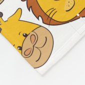 Couverture Polaire Adorable animal ferme éléphant vache enfants blanc (Coin)