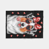 Couverture Polaire Adorable Australian Shepherd Lick Lollipop Valenti (Devant (Horizontal))