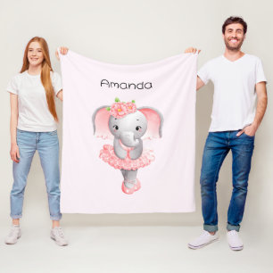 Couverture Polaire Adorable Ballerina Elephant En Pointe
