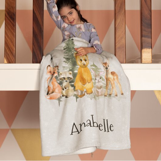 Couverture Polaire Adorable Bois Animaux Vacances Neige