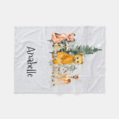 Couverture Polaire Adorable Bois Animaux Vacances Neige (Devant (Horizontal))