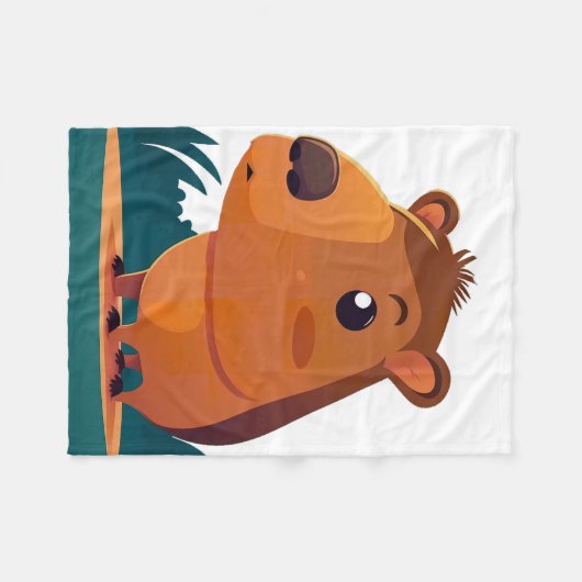 Couverture Polaire adorable capybara (Devant (Horizontal))