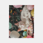 Couverture Polaire Adorable Chat Anniversaire Design de fête (Devant)