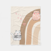 Couverture Polaire Adorable Chat Fallin en amour Fleece Blanket (Devant)