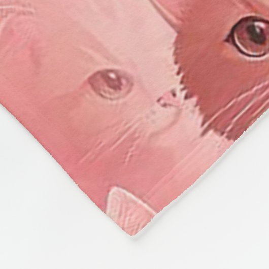 Couverture Polaire Adorable Chat rose pâle (Coin)