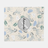 Couverture Polaire Adorable chic monogrammed rose pastel nursery (Devant (Horizontal))