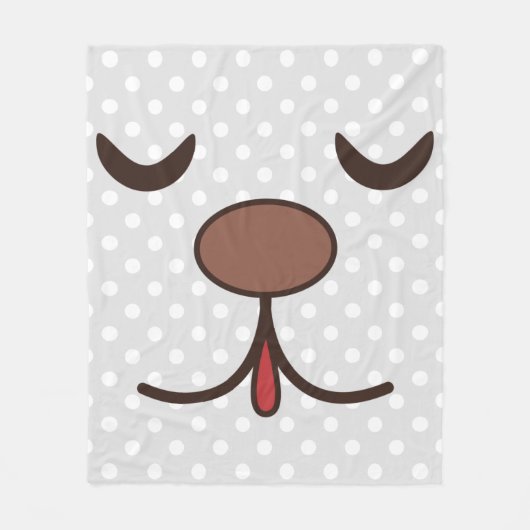 Couverture Polaire Adorable chien visage blanc dots enfants (Devant)