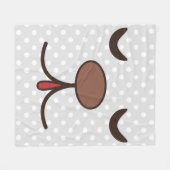 Couverture Polaire Adorable chien visage blanc dots enfants (Devant (Horizontal))