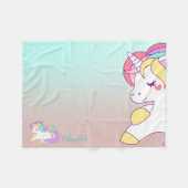 Couverture Polaire Adorable Ciel Arc-En-Ciel Unicorne, Ombre (Devant (Horizontal))