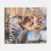 Couverture Polaire Adorable Custom Pet Photo with Name (Devant (Horizontal))