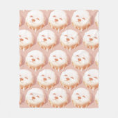 Couverture Polaire Adorable Donut Visage Chien (Devant)