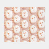Couverture Polaire Adorable Donut Visage Chien (Devant (Horizontal))