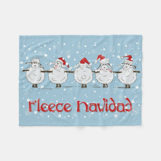 Couverture Polaire adorable FUNNY Fleece Navidad Christmas Sheep (Devant (Horizontal))